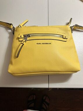 Dana Buchman Yellow Pebbled  Crossbody Bag